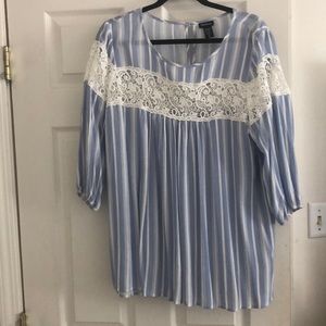 torrid Tops - Light blue long sleeve blouse with design torrid Tops - Light blue long sleeve blouse with design